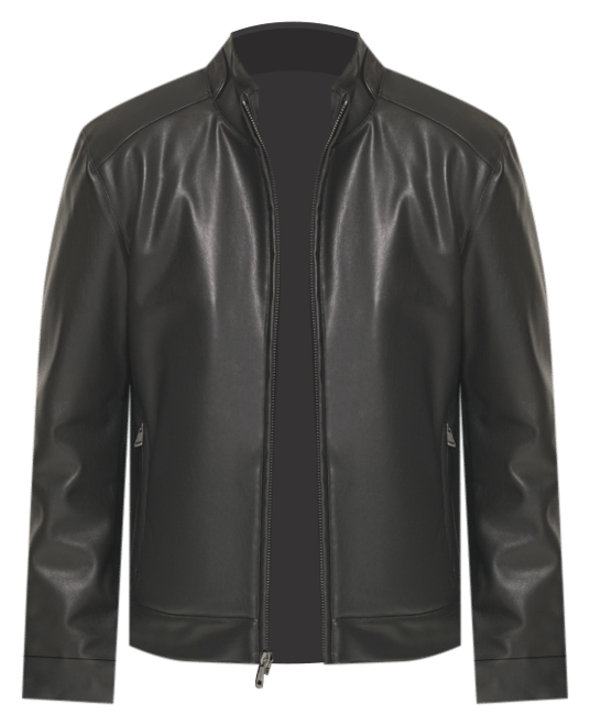 Men's Faux-Leather Motto Jacket