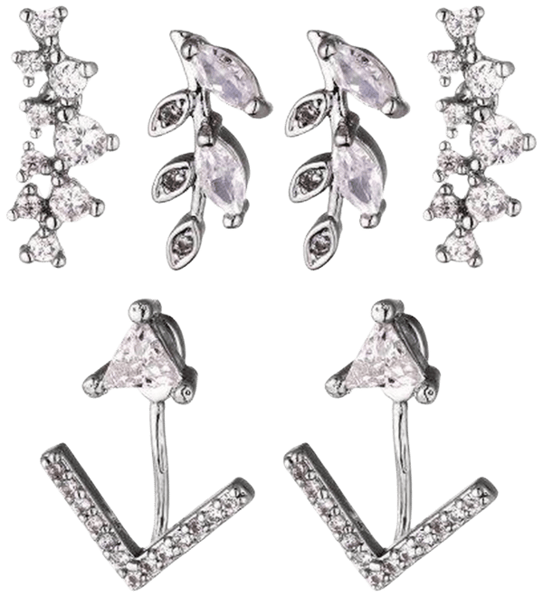 Cubic Zirconia Earring Trio
