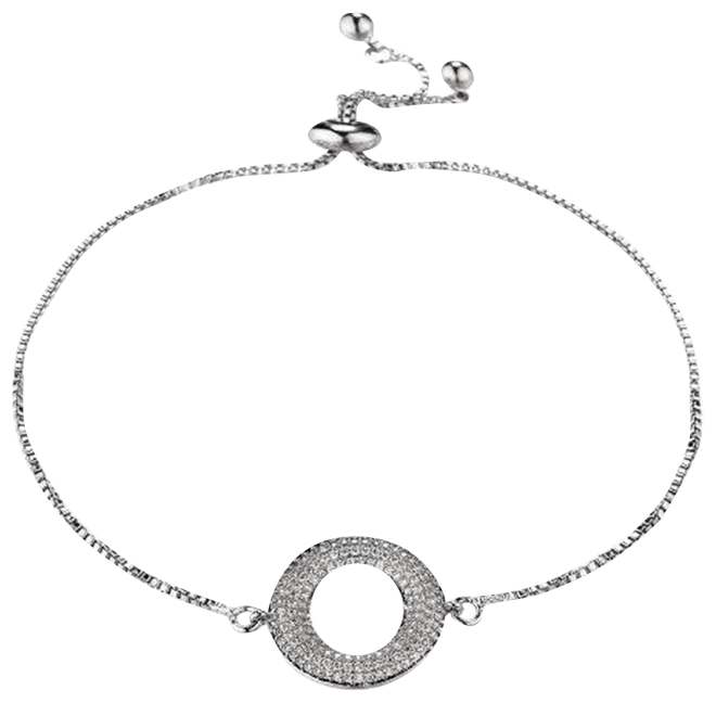 Cubic Zirconia Halo Flower Bracelet