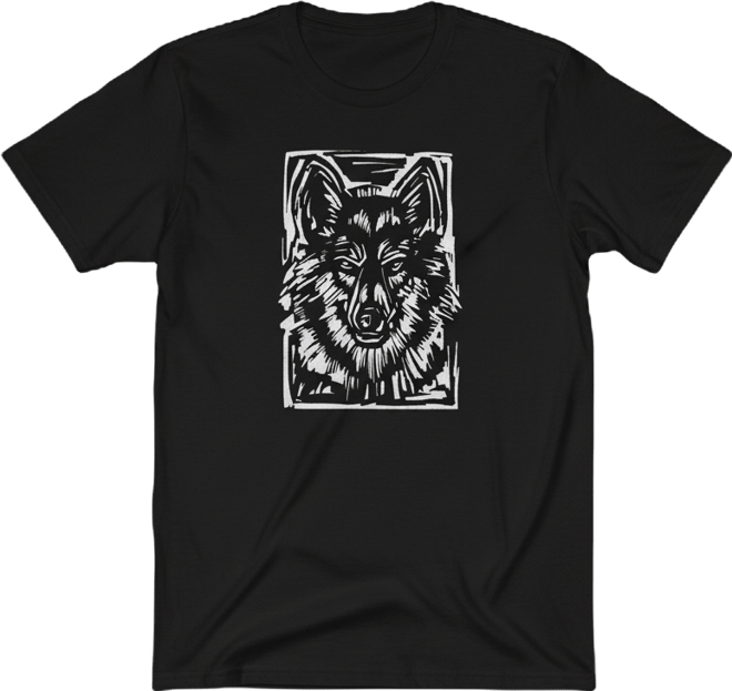 Men's Wolf Wood Cut Graphic T-shirt