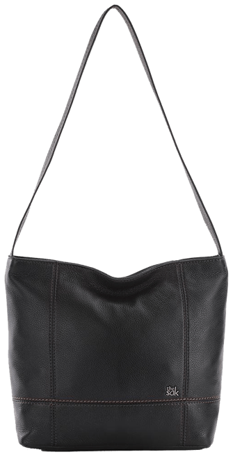 Brushed-leather hobo bag with strap | EMPORIO ARMANI Woman