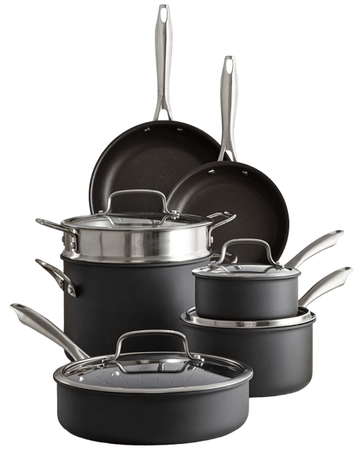11-Piece Black Stainless Cookware Set, Cuisinart