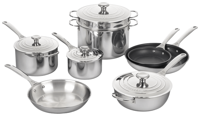 Le Creuset Signature Stainless Steel 12-Piece Cookware Set
