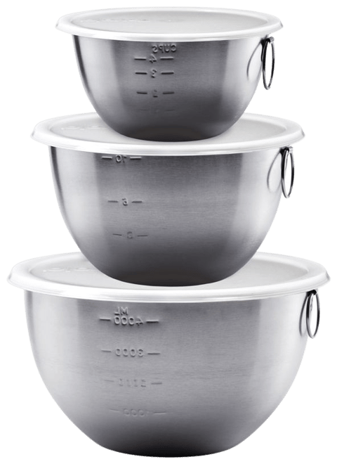 Cuisinart 3-Piece Stainless Steel Mixing Bowl Set with Lids CTG-00