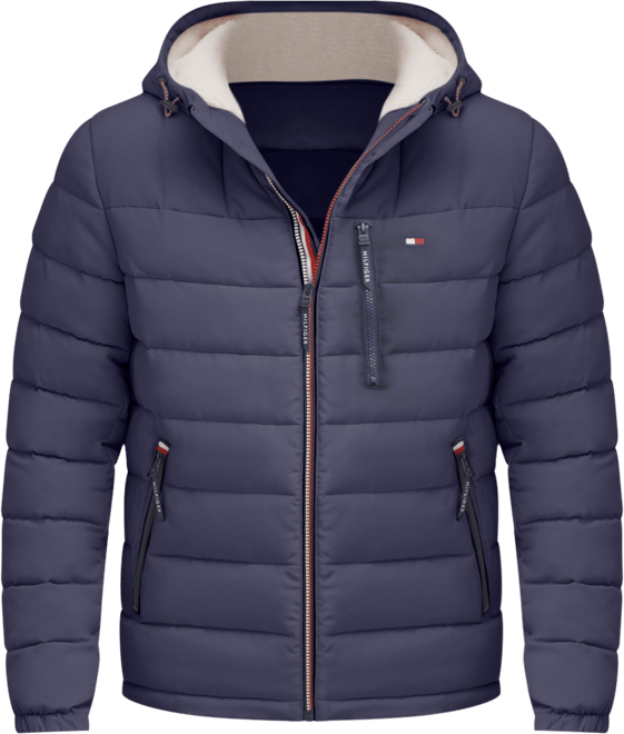 Tommy Hilfiger Men's Sherpa Lined Hooded Quilted Puffer Jacket