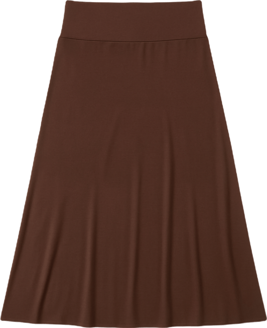 Womens Elastic Waist Solid Color Maternity Maxi Skirt