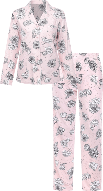 Women's Long Sleeve Floral Pajama Set, 2-Piece