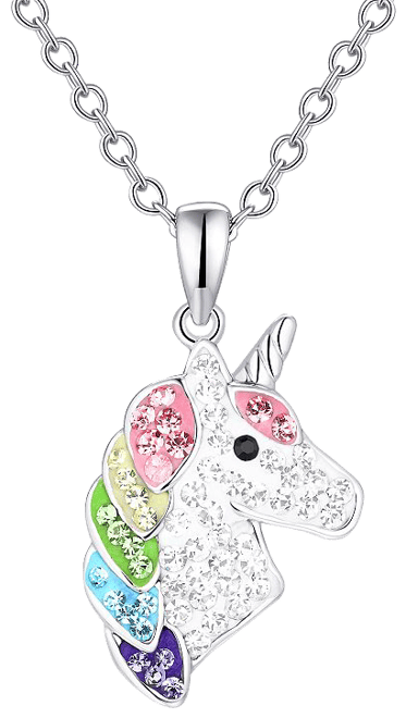 Girls' Dazzling Unicorn Sterling Silver Necklace - In Season