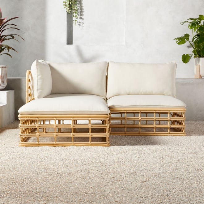 Small wicker online sectional