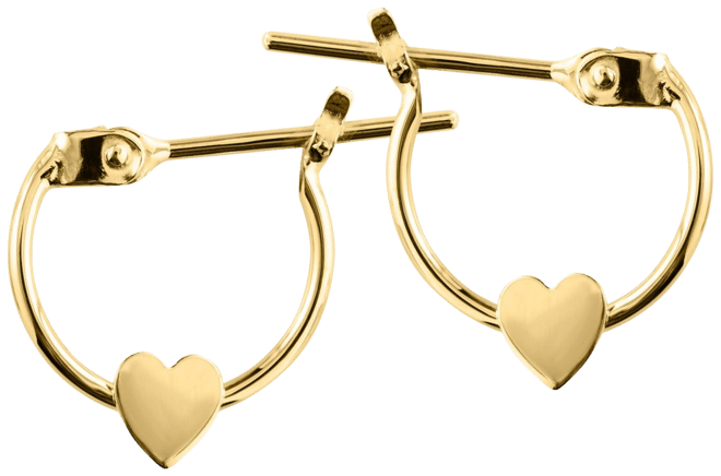 Children's Heart Earrings in 14k Yellow Gold