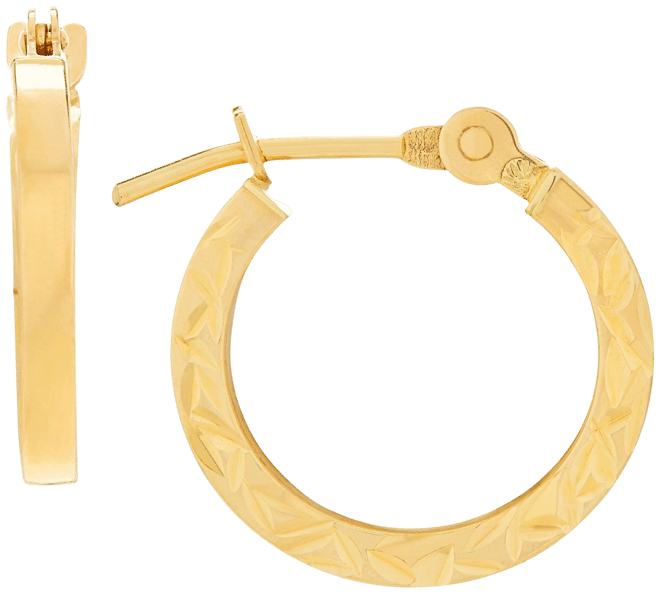Children's Textured Hoop Earrings in 14k Gold (1/2")