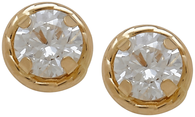Children's Round Cubic Zirconia Stud Earrings in 14k Gold