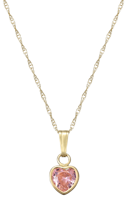 Pink Rose Gold CZ Diamond Necklace