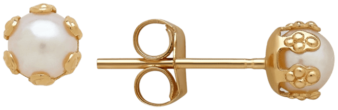 Children's Cultured Freshwater Pearl (3-1/2mm) Small Stud Earrings in 14k Gold