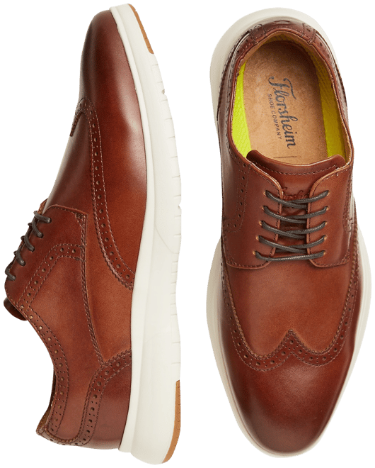 Florsheim Dash Wingtip Oxfords, Cognac - Men's Shoes | Men's Wearhouse