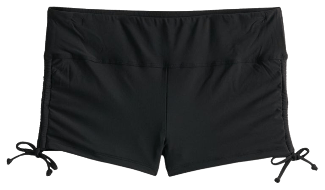 AFOLIRY Women's V Cross High Waisted Swim Shorts Ruched Side Tie Boy Shorts  Swimsuit Bottoms with Liner Black at  Women's Clothing store