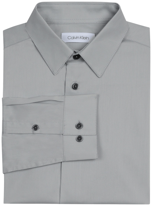 Big Boys Slim Fit Solid Stretch Poplin Dress Shirt