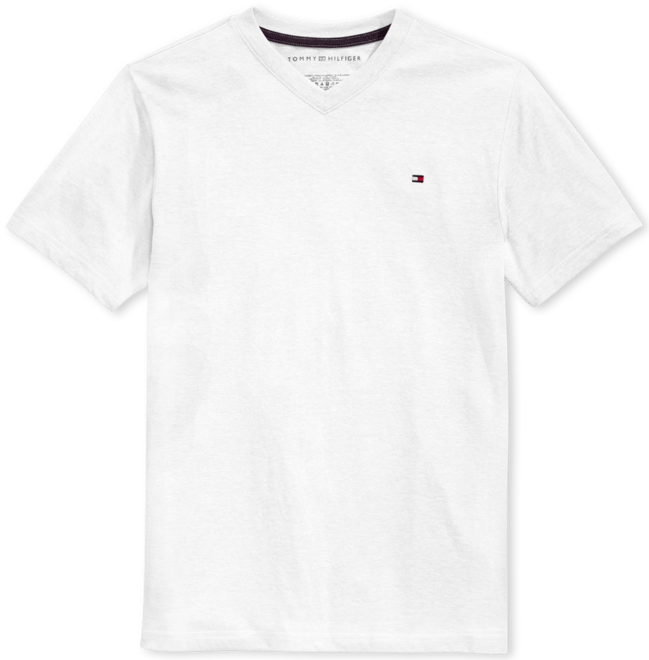 Tommy Hilfiger V-Neck Solid Embroidered Logo Macy\'s Boys\' Big Tee 