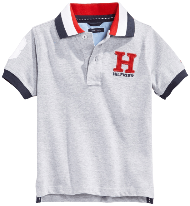 Big Boys Striped Collar Embroidered Matt Polo