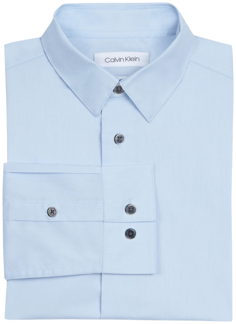 Big Boys Slim Fit Solid Stretch Poplin Dress Shirt