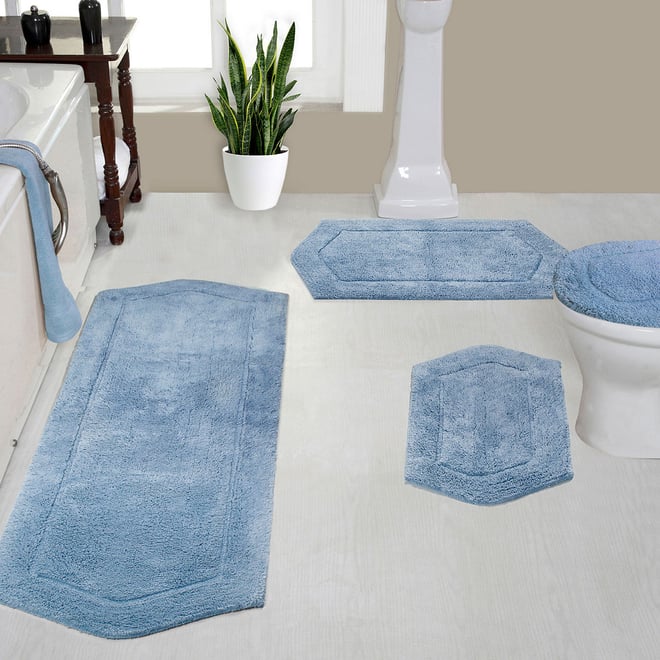 Colormate Textured Quick Dry Bath Rug Universal Lid or Contour Rug
