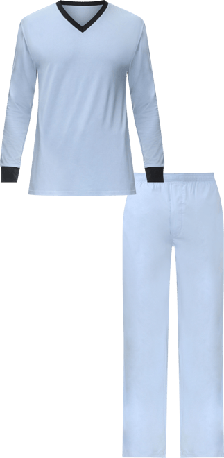 Men's Heat retaining Two Piece V-Neck & Lounge Pants Pajama Set