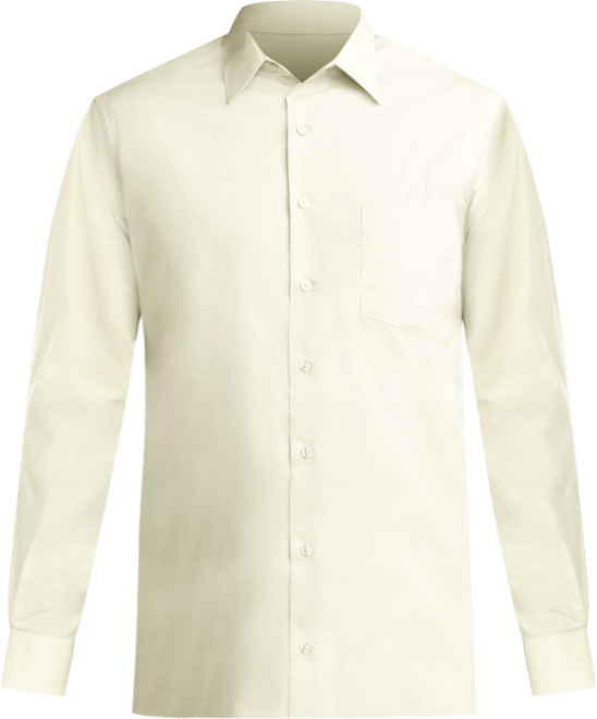 Men's Regular Fit Point Collar Poplin Dress Shirt