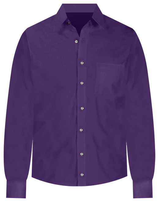 Men's Regular Fit Point Collar Poplin Dress Shirt