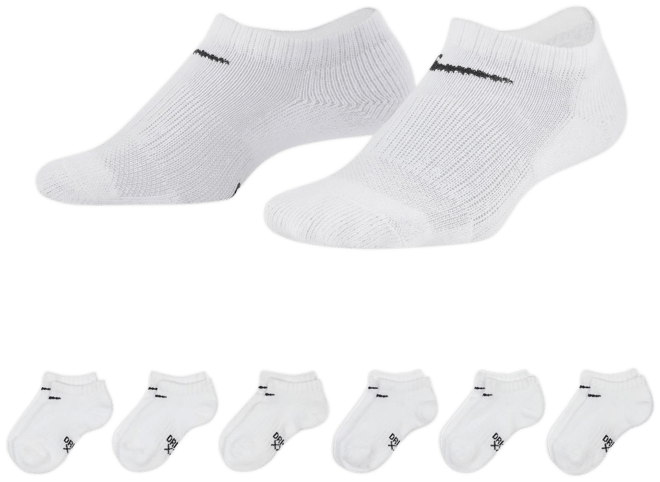 Nike Dri-FIT Performance Basics Calcetines invisibles para niños talla pequeña (6 pares)