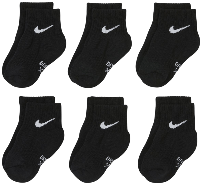 Nike Dri-FIT Performance Basics Little Kids' Quarter Socks (6 Pairs)