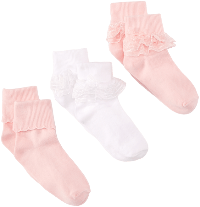 3-Pack Decorative Socks, Little Girls & Big Girls