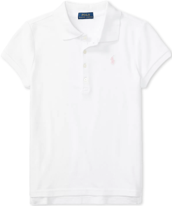 Girls 2T-16 Stretch Cotton Mesh Polo Shirt