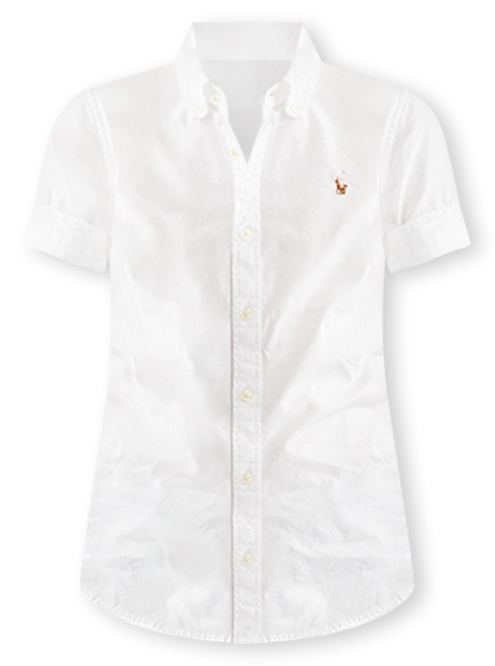 Big Girls Short Sleeve Solid Oxford Top