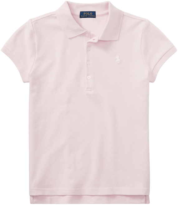 Girls 2T-16 Stretch Cotton Mesh Polo Shirt
