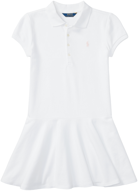 Big Girls Cotton Mesh Short Sleeve Polo Dress