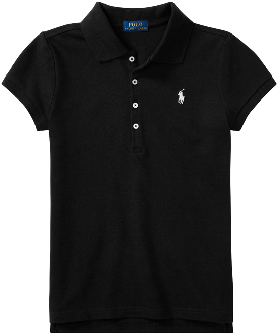 Girls 2T-16 Stretch Cotton Mesh Polo Shirt