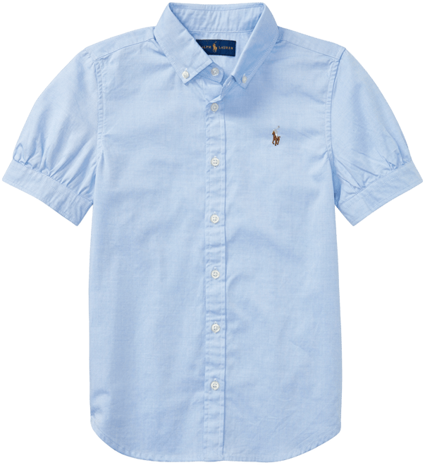 Big Girls Short Sleeve Solid Oxford Top