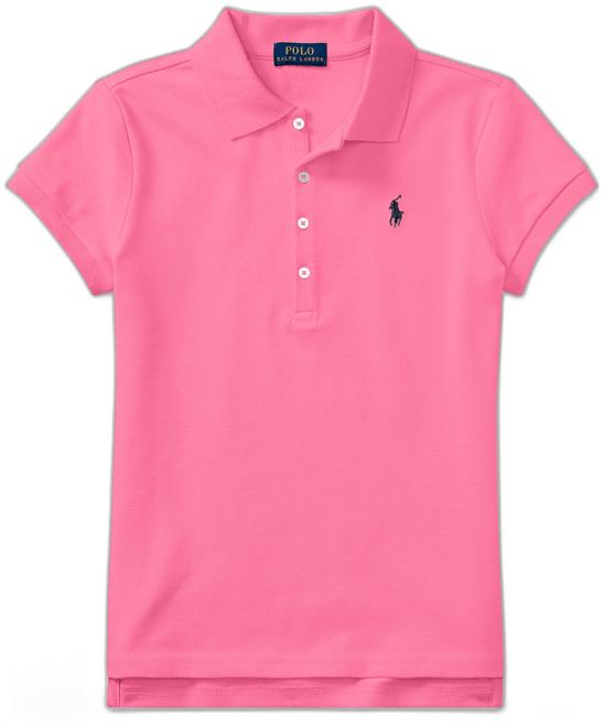 Girls 2T-16 Stretch Cotton Mesh Polo Shirt