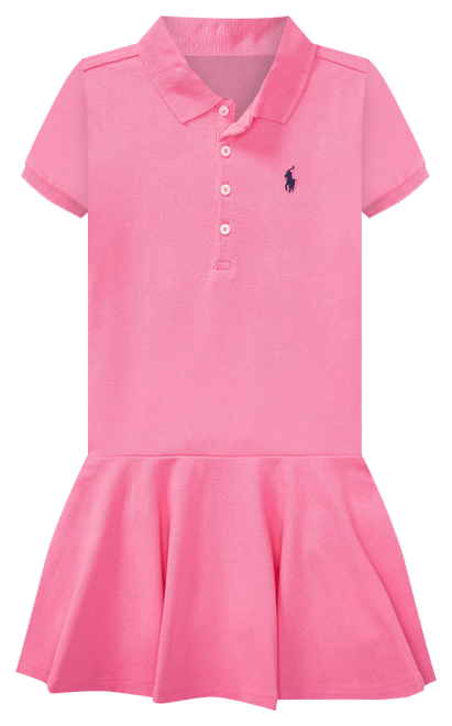 Big Girls Cotton Mesh Short Sleeve Polo Dress