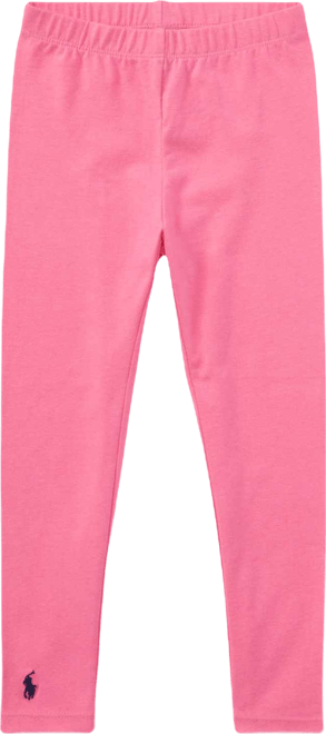 Girls 2T-6X Stretch Embroidered Pony Stretch Cotton Leggings