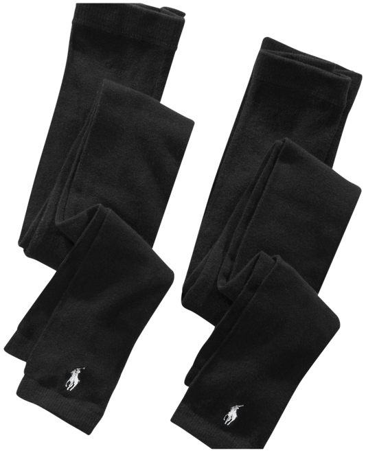 Polo  Footless Tights 2 Pack, Little Girls & Big Girls