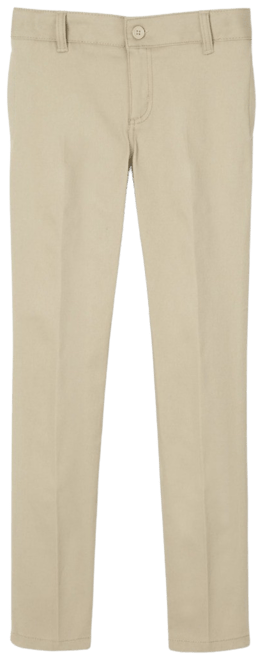 Slim-Fit School Uniform Pants: Adjustable Waist Twill / Boys 