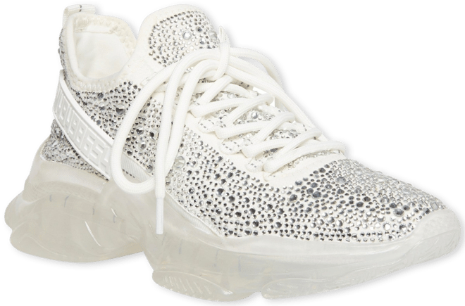 Steve Madden Women's Maxima Rhinestone Lace Up Sneakers