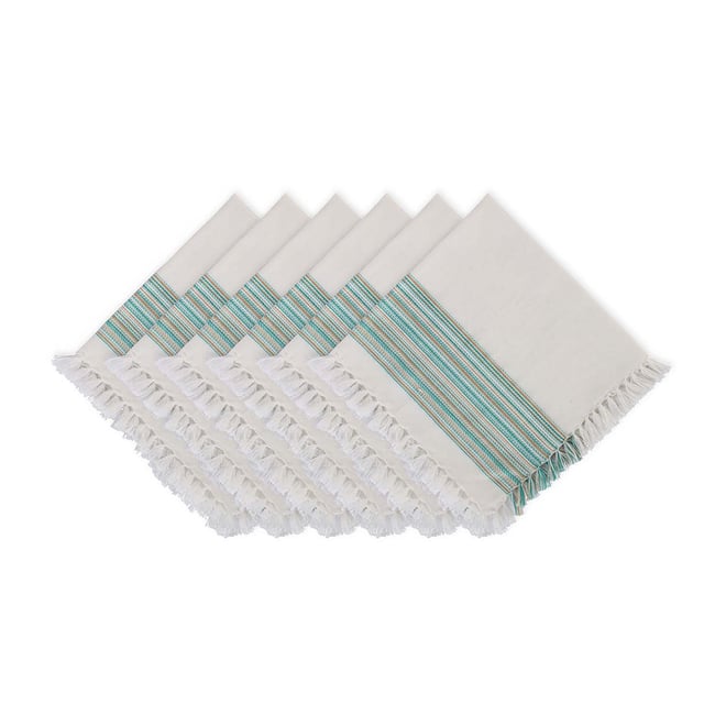 DII Teal French Stripe Napkin (Set of 6)