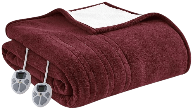 Serta Twin Plush Electric Heated Blanket Dark Gray