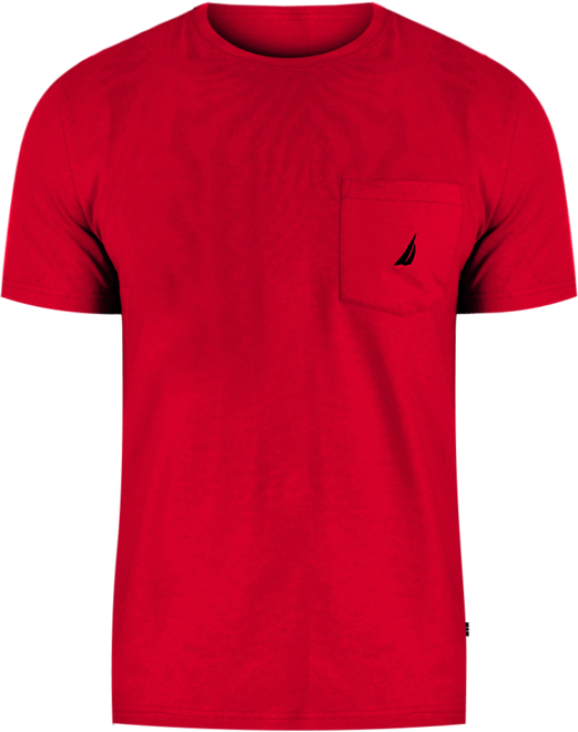 nautica men's solid crew neck short sleeve pocket t shirt