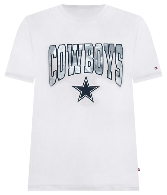 Men's  White Dallas Cowboys Embroidered Patch T-shirt