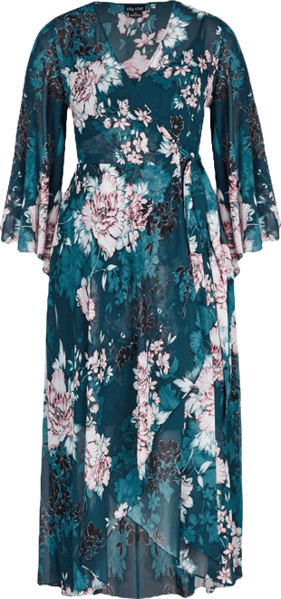 Plus Size Jade Blossom Maxi Dress