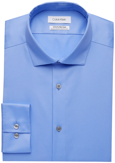 Calvin Klein Infinite Non-Iron Slim Fit Stretch Collar Dress Shirt, Light  Blue - Men's Featured | Men's Wearhouse