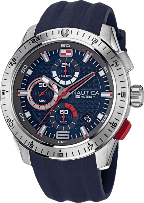 Men's Blue Silicone Strap Watch 47.5mm